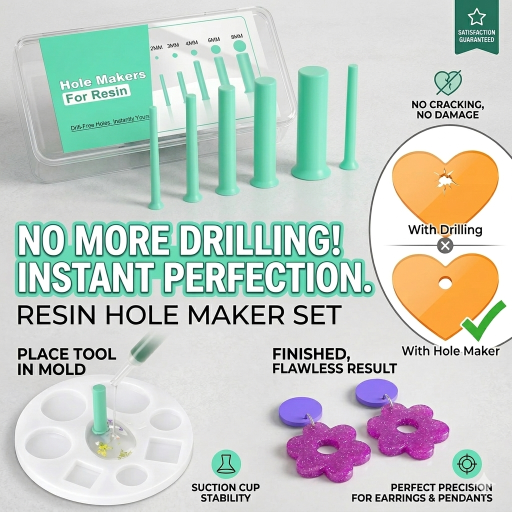 Resin Art Tool Kit - 35pcs Resin Hole Maker Set 2-8mm