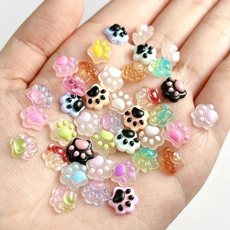 Resin Art Craft - 100 pieces luminous resin cat's paw