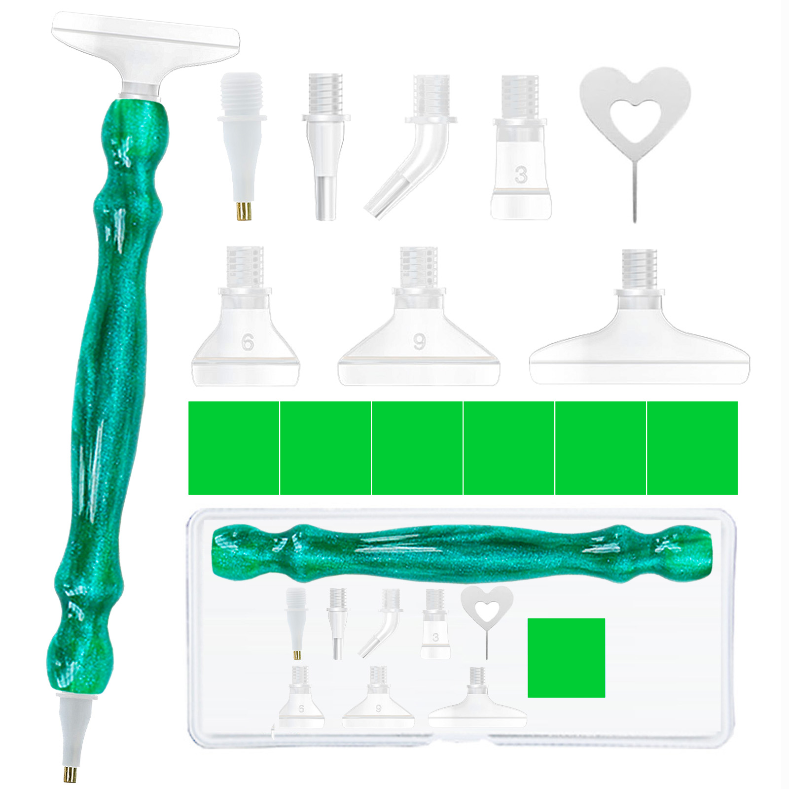 Diamond Paintbrush Set (Green) - Resin Art Craft review and price