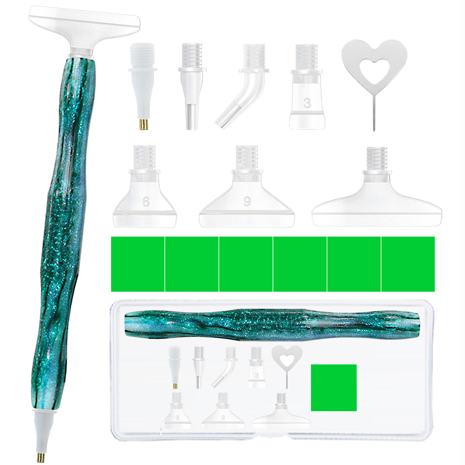 Diamond Paintbrush Set (Green) - Resin Art Craft review and price