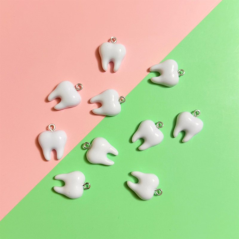 10pcs Cute White Teeth Resin P - Resin Art Love review and price