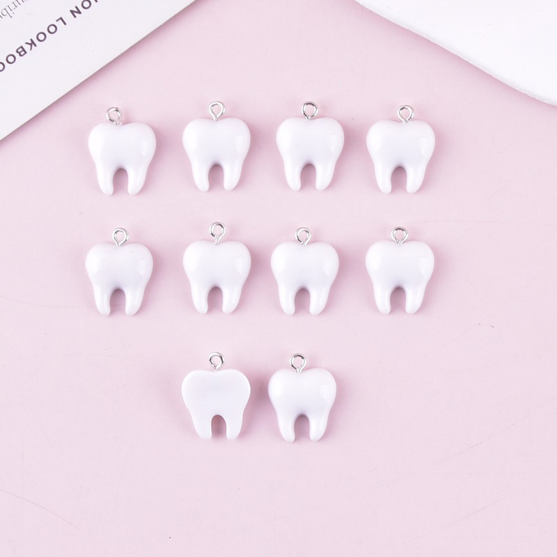 10pcs Cute White Teeth Resin P - Resin Art Love review and price