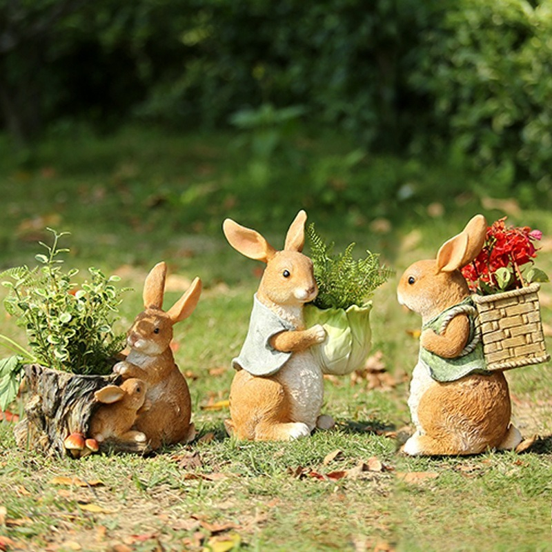 Outdoor Garden Statues Rabbit  - Resin Art Craft review and price
