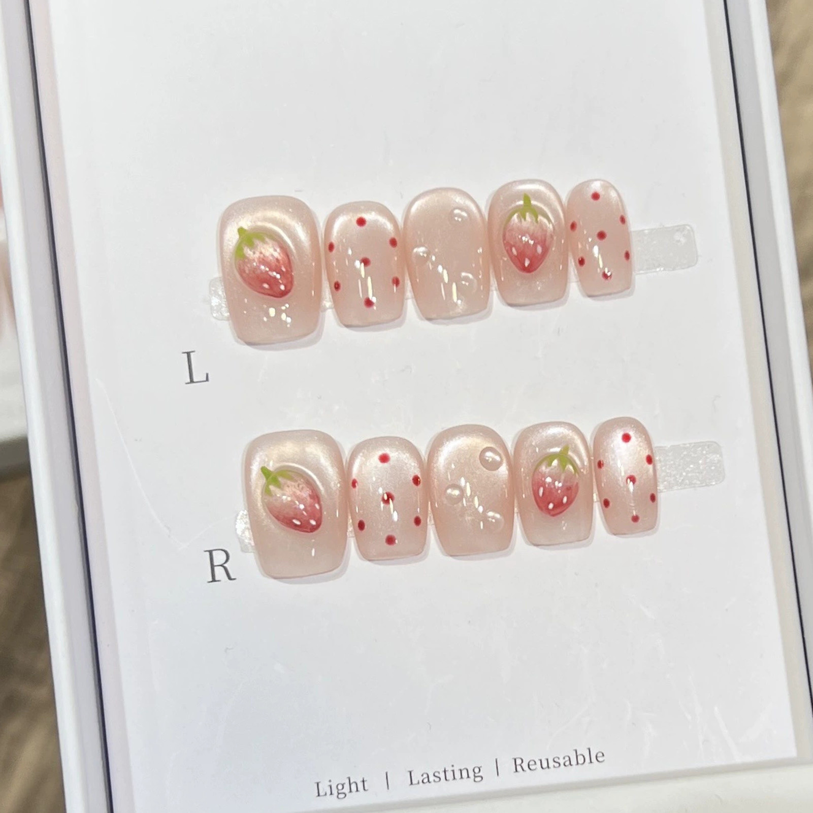 10PCS Short Square Fake Nails  - Resin Art Flowers review and price