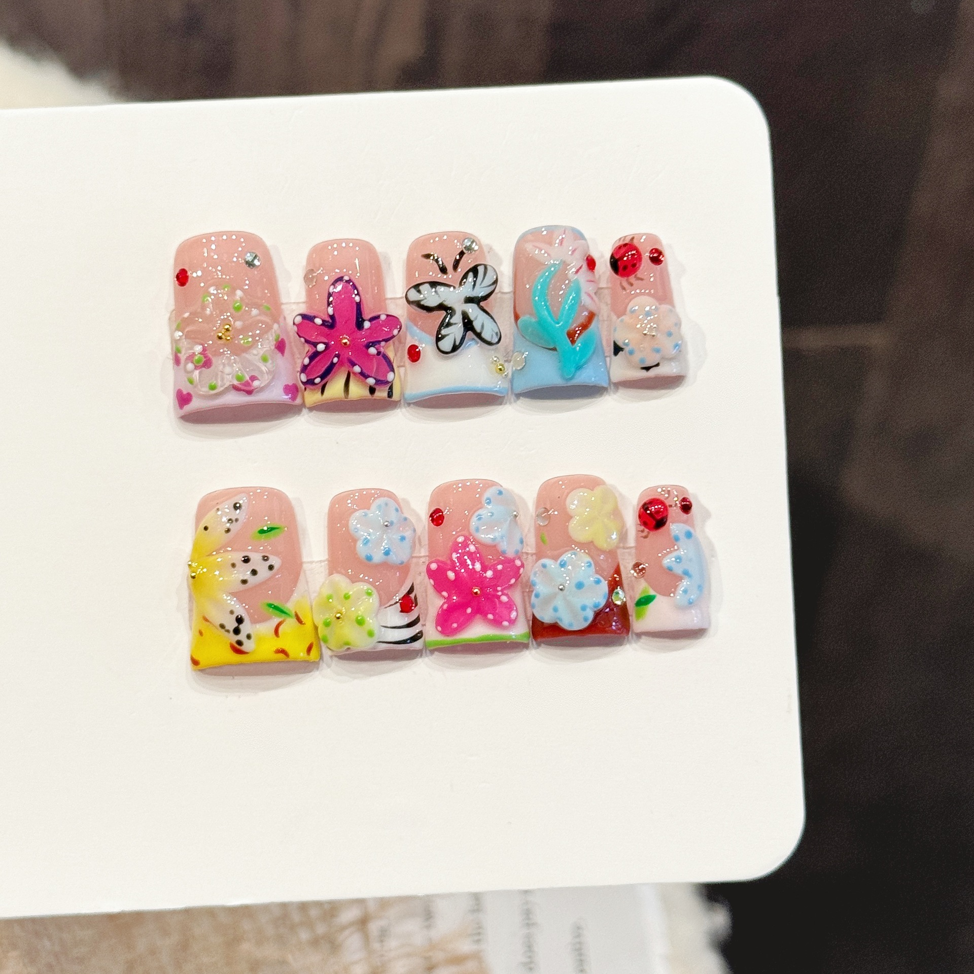 10PCS Duck Handmade Press On N - Resin Art Flowers review and price