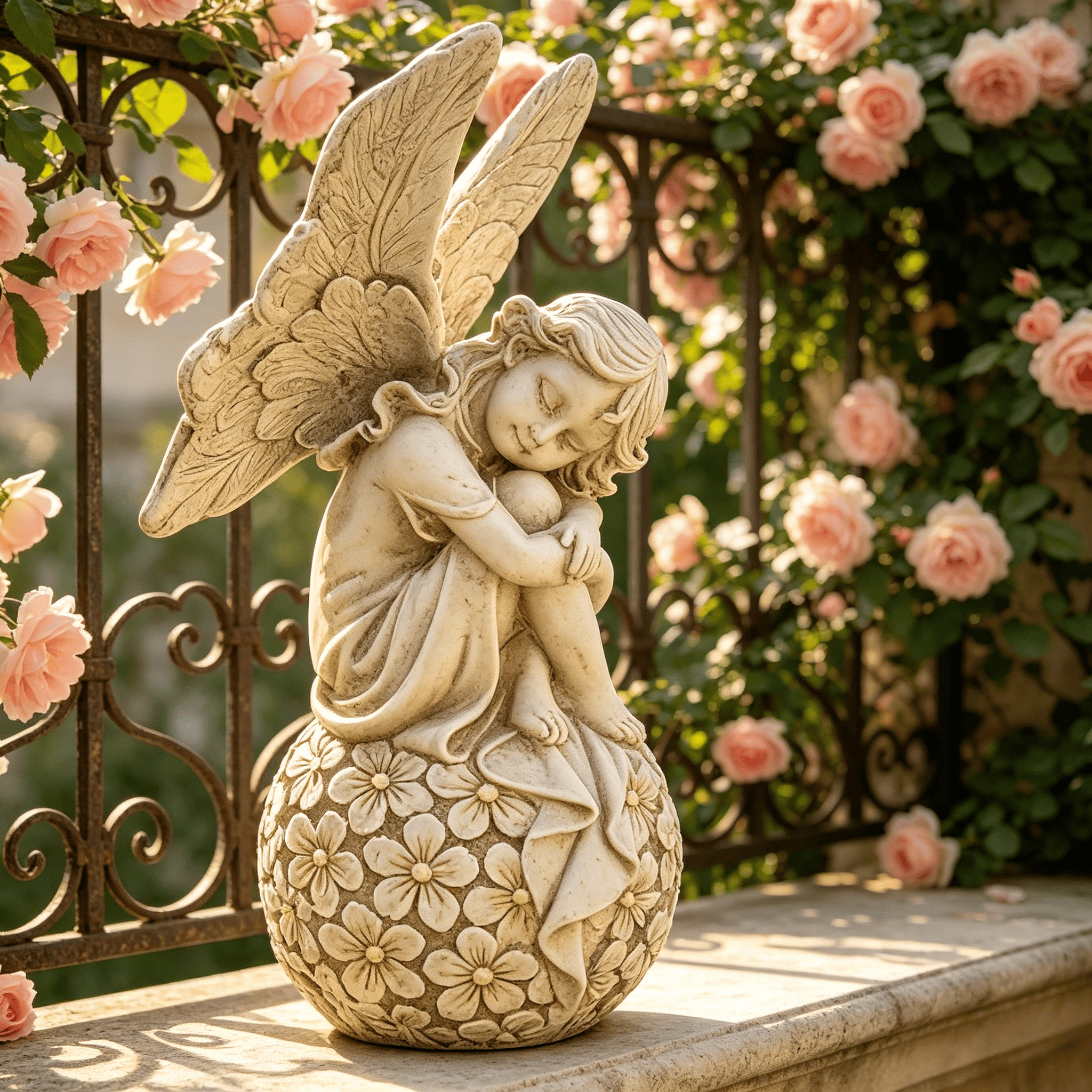 13.2-inch Garden Fairy Statue, - Resin Art Flowers review and price