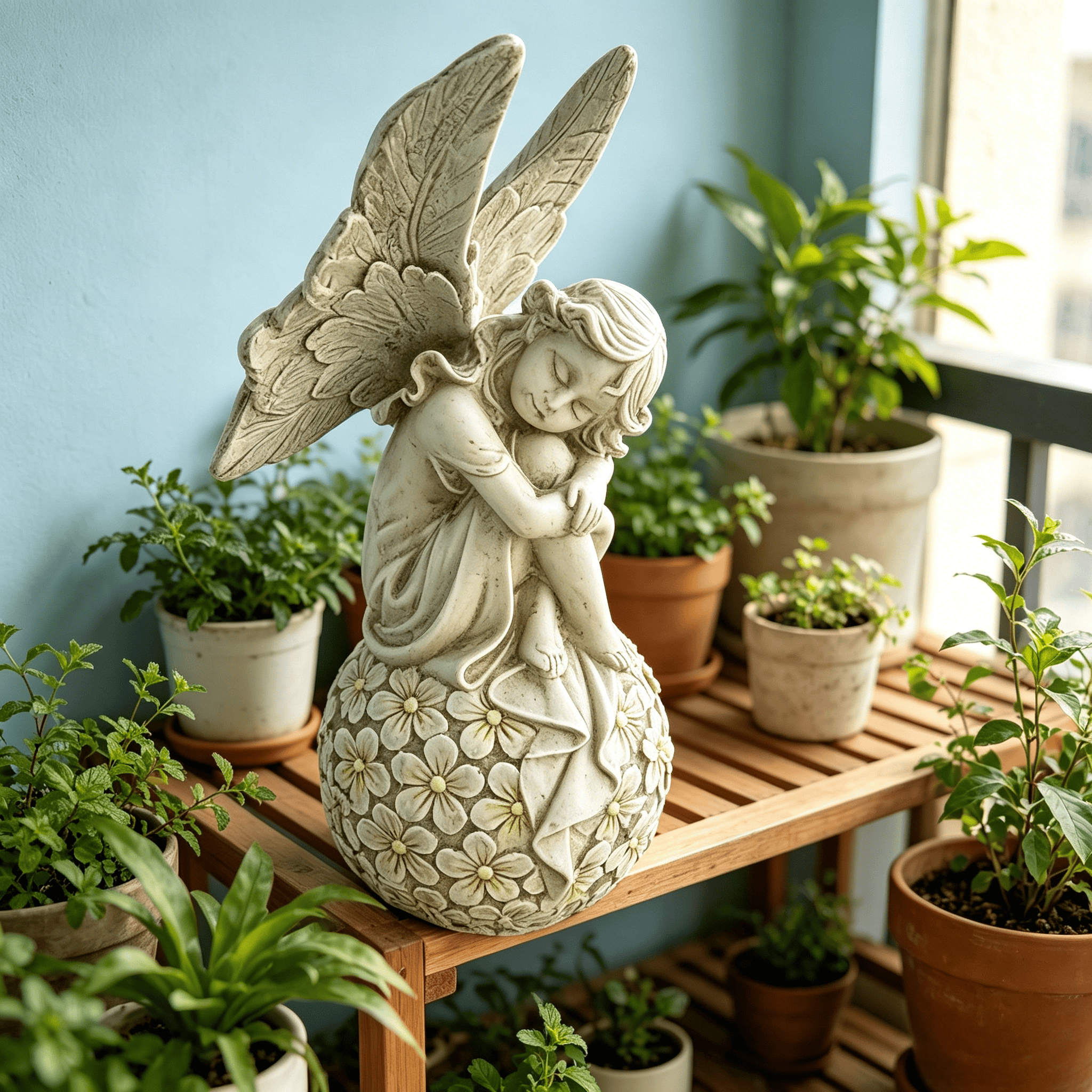 13.2-inch Garden Fairy Statue, - Resin Art Flowers review and price