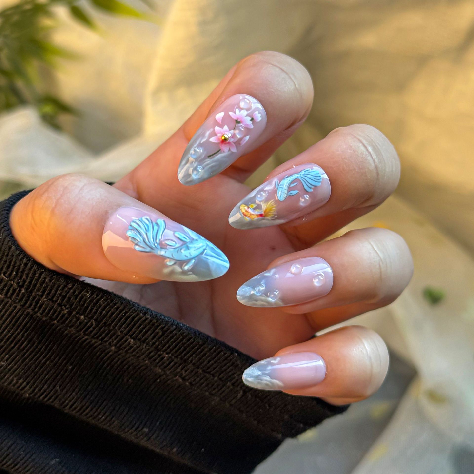 24pcs hot selling koi nail art - Resin Art Flowers review and price