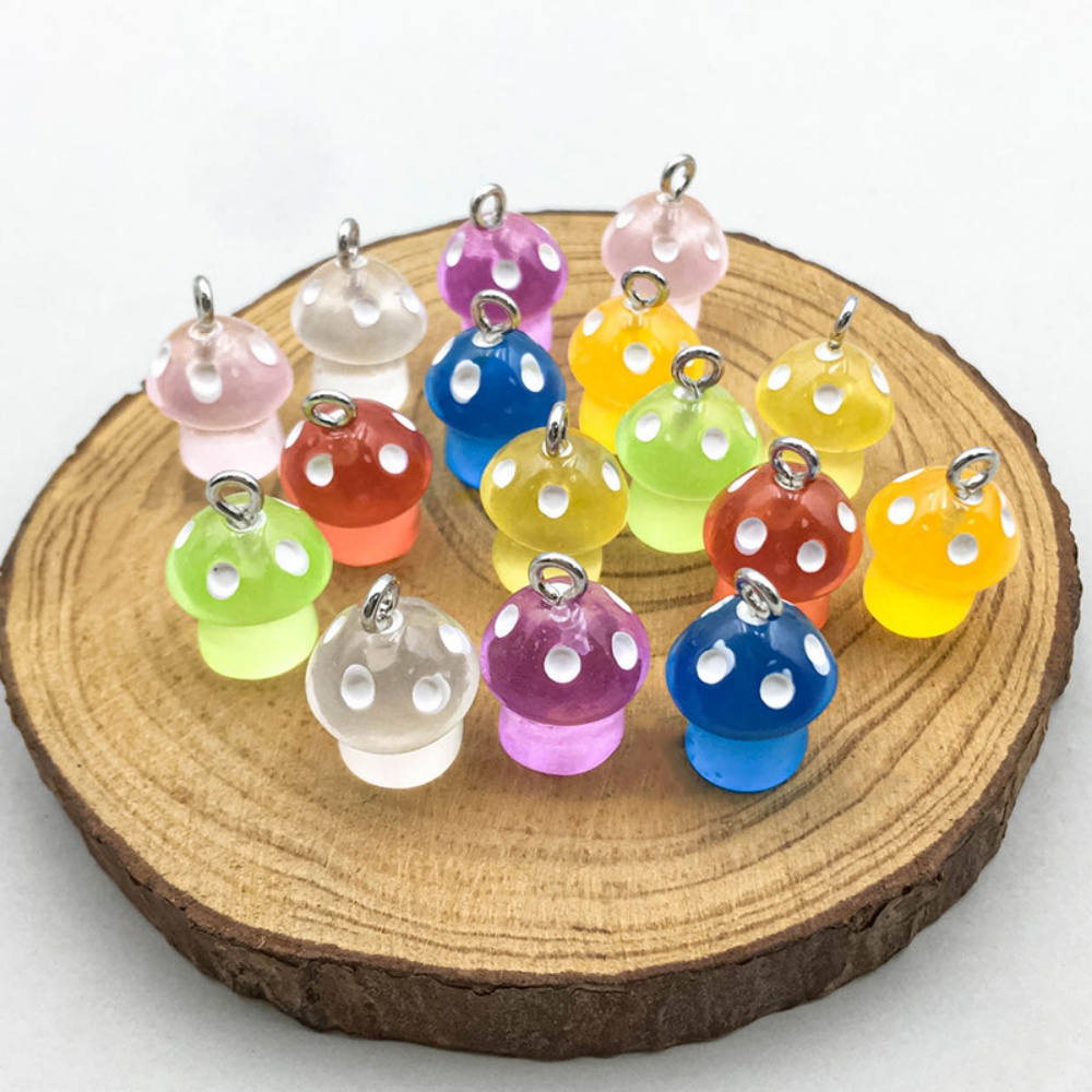 16pcs Luminous Mushroom Charms - Resin Art Love review and price