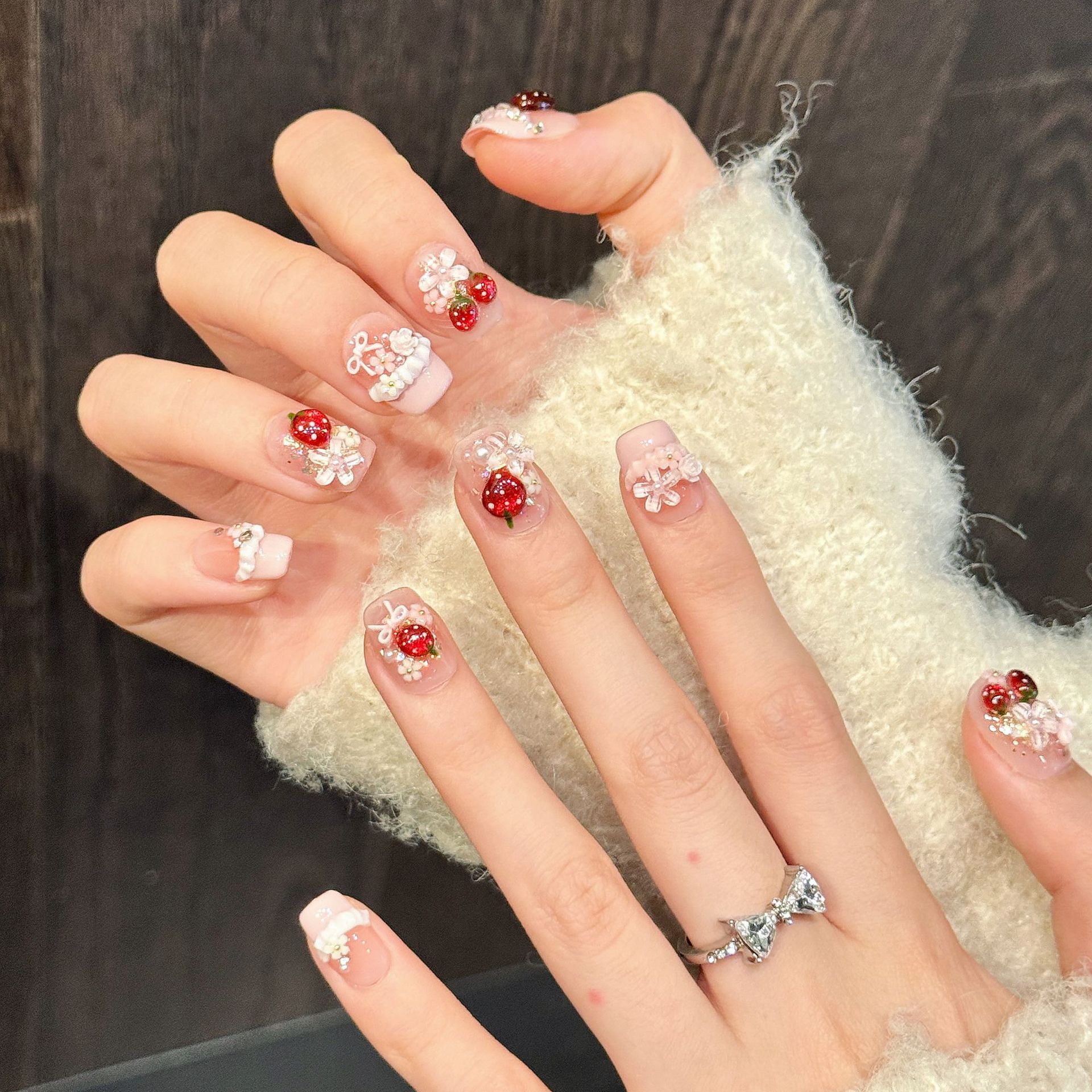 10pcs Cute Red Strawberry Pres - Resin Art Flowers review and price