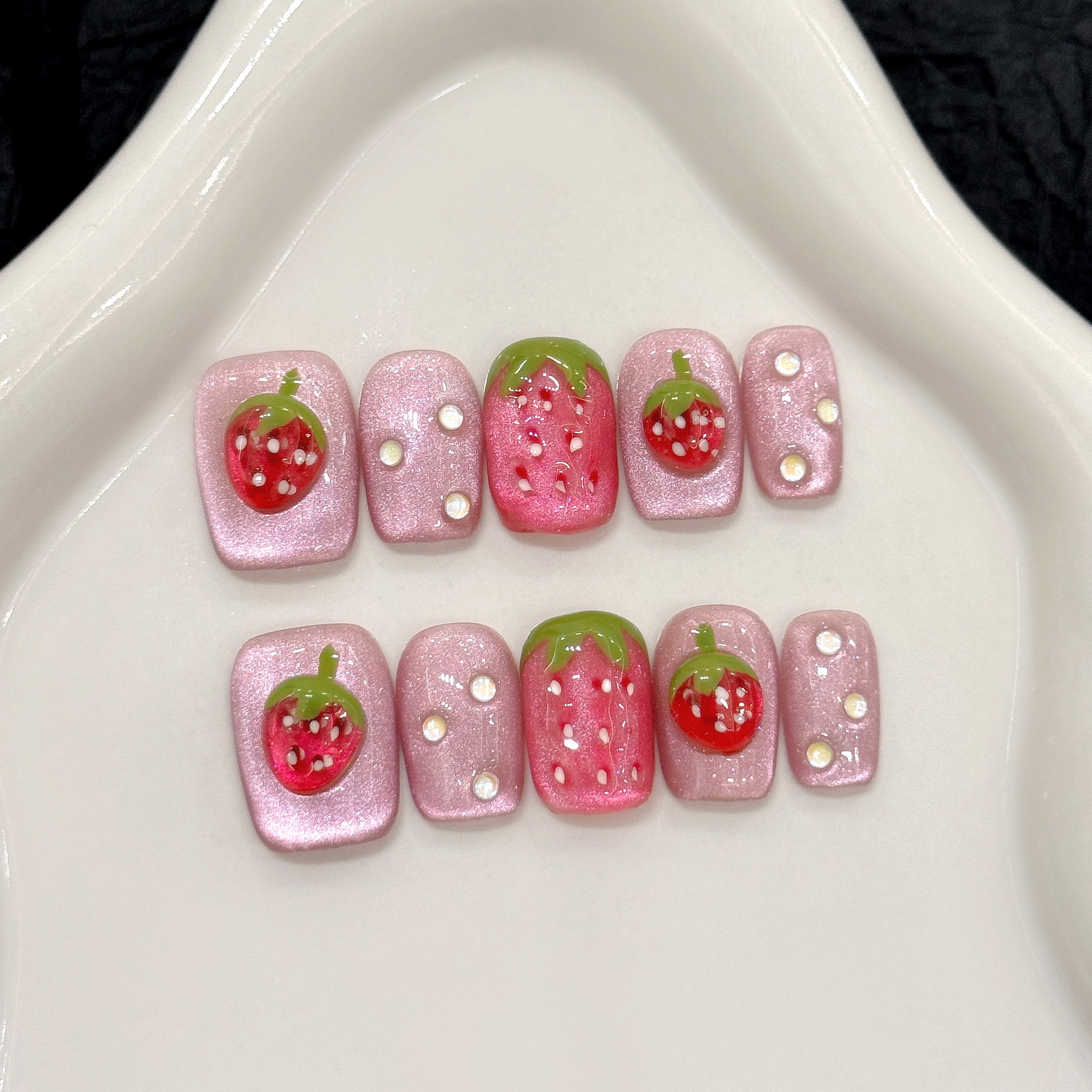 10pcs Cute Red Strawberry Pres - Resin Art Flowers review and price